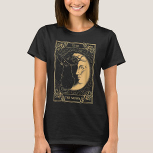 The Moon Tarot XVII Inspired Black Cat Witch Hat H T-Shirt