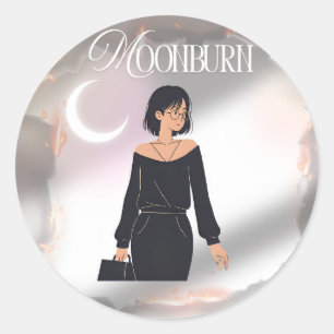 THE MOONBURN (the rise after you burn) Classic Round Sticker
