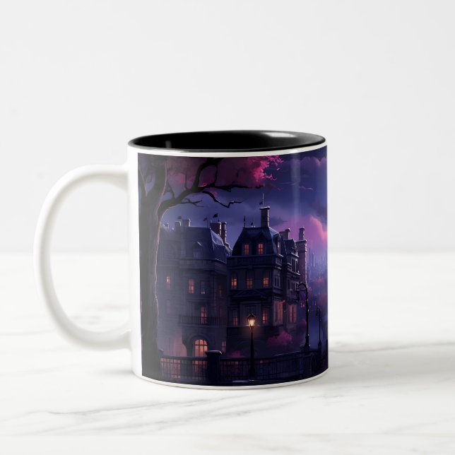 The Moonlight Over A City Two-Tone Coffee Mug (Left)