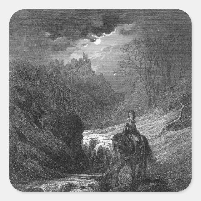 The Moonlight Ride Square Sticker (Front)