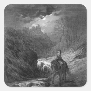 The Moonlight Ride Square Sticker