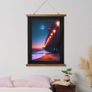 The Moonlit Pier Hanging Tapestry