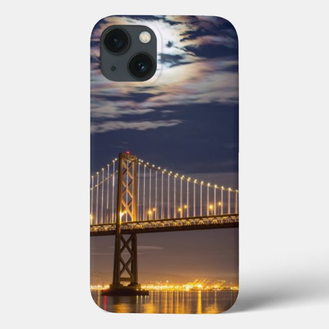The moonrise tonight over the Bay Bridge Case-Mate iPhone Case (Back)