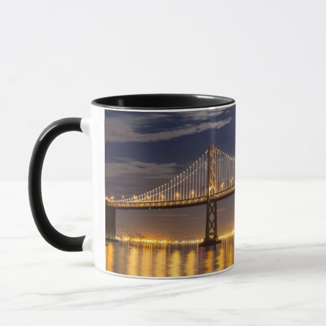 The moonrise tonight over the Bay Bridge Mug (Left)