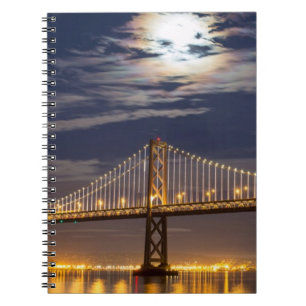 The moonrise tonight over the Bay Bridge Notebook