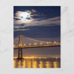 The moonrise tonight over the Bay Bridge Postcard