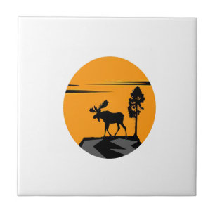 THE MOOSE TRAIL CERAMIC TILE