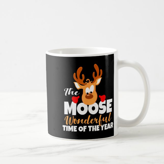 The Moose Wonderful Time Of The Year Funny Christm Coffee Mug (Right)