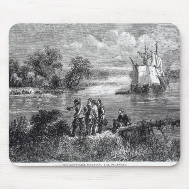 The Moravians Ascending the Delaware Mouse Pad (Front)