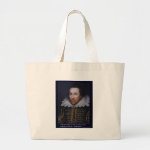 The More I Give" Shakespeare Love Quote Gifts/Tees Large Tote Bag