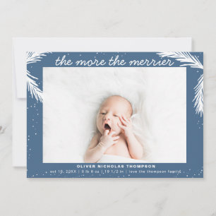 The More Merrier Christmas Boy Birth Announcement