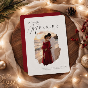 The More The Merrier Brushstroke Christmas Holiday Card