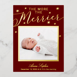 The More The Merrier Christmas Birth Announcement
