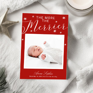 The More The Merrier Christmas Birth Announcement