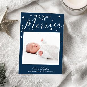 The More The Merrier Christmas Birth Announcement