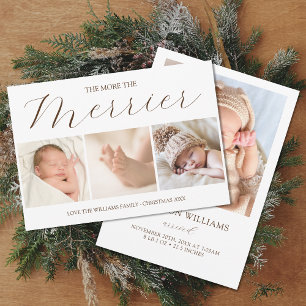The More The Merrier Christmas Birth Announcement