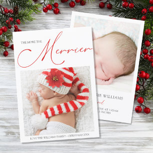 The More The Merrier Christmas Birth Announcement