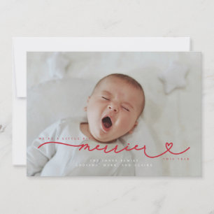 The More The Merrier Christmas Birth Photo Announc Invitation