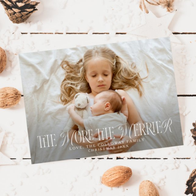 The More The Merrier Christmas Photo Birth  Announcement (Creator Uploaded)