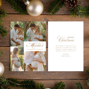 The More The merrier Gold Baby Photo Announcement