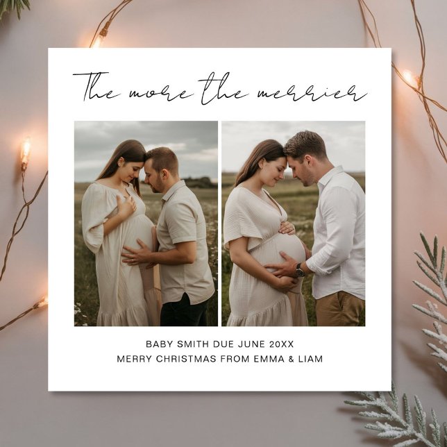 The More the Merrier Holiday baby due Card (Creator Uploaded)