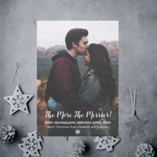 The More The Merrier Pregnancy Holiday Postcard