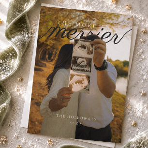 The More the Merrier Pregnancy Photo Holiday Card