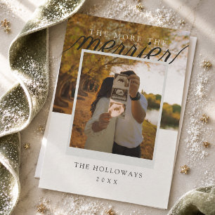 The More the Merrier Pregnancy Photo Holiday Card