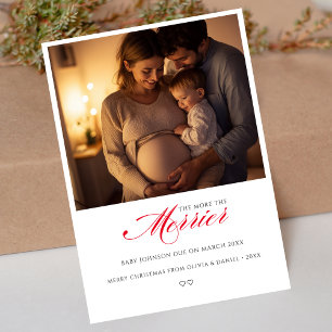 The More The Merrier Red Baby Announcement