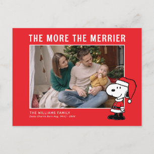 The More The Merrier Snoopy Christmas New Baby Holiday Postcard