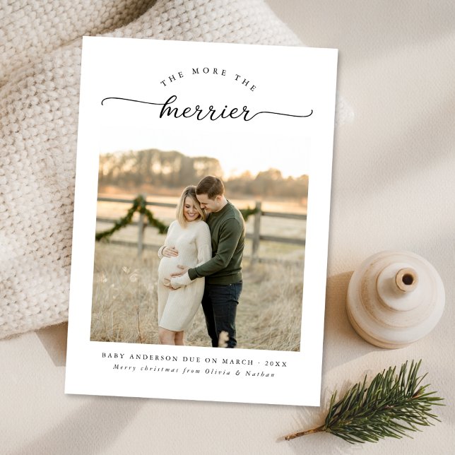 The More The Merrier Unique Christmas Pregnancy Holiday Card (Creator Uploaded)