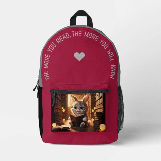 The More You Read… Printed Backpack (Front)