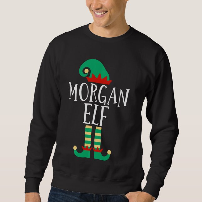 The Morgan Elf Funny Family Matching Christmas Paj Sweatshirt (Front)