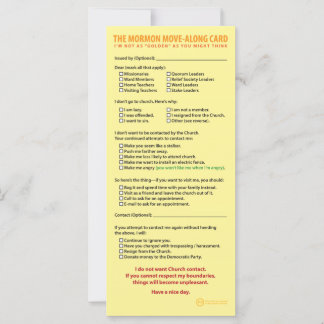 The Mormon Move-Along Card
