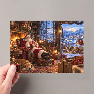 The Morning After Christmas Santa and Reindeer Acrylic Invitations