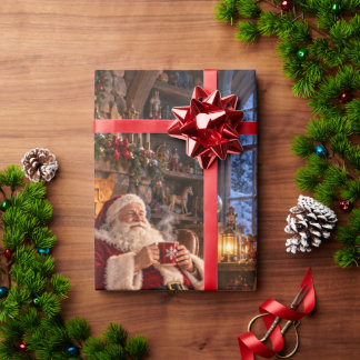 The Morning After Christmas Santa and Reindeer Wrapping Paper