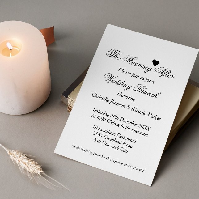 The morning after farewell wedding brunch party invitation (Creator Uploaded)