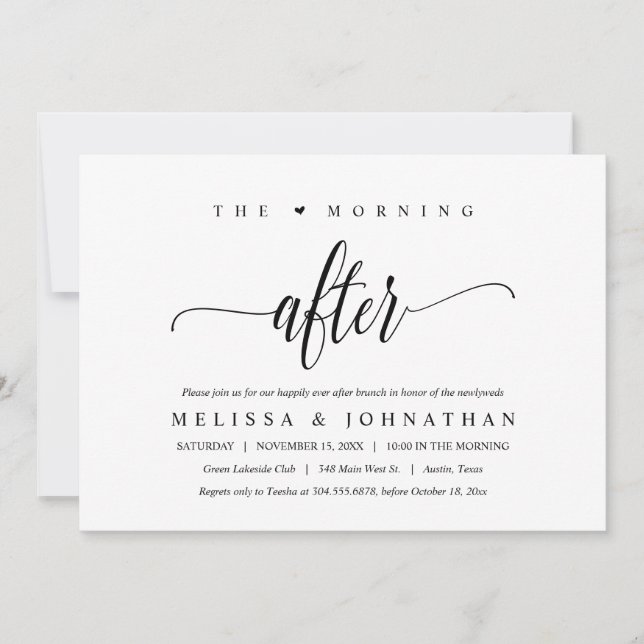 The Morning After, Happily Ever After Brunch Invitation (Front)