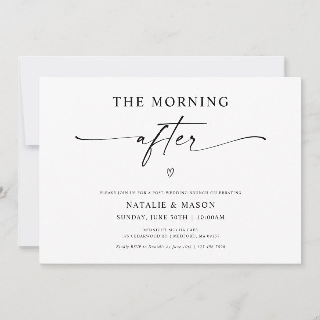 The Morning After Minimalist Post-Wedding Brunch Invitation (Front)
