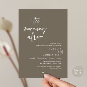 The morning after, Modern Post Wedding Brunch Invitation
