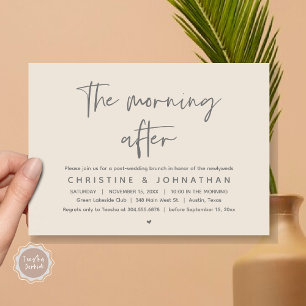 The Morning After, Modern Post Wedding Brunch Invitation