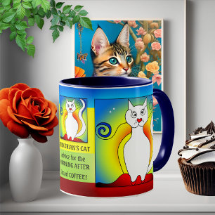 The Morning After Mondrian Funny Cat Mug
