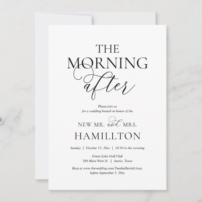 The Morning After, Post wedding Brunch Celebration Invitation (Front)