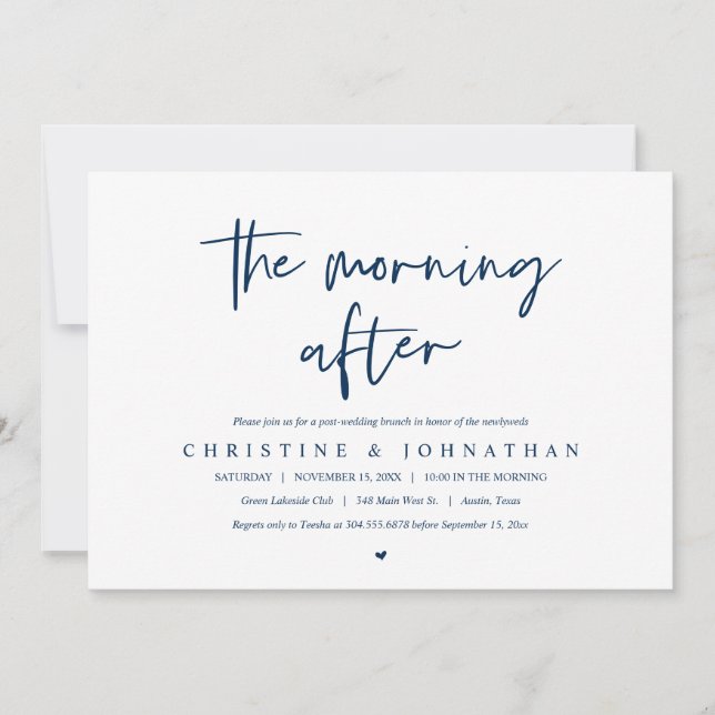The Morning After, post wedding brunch Invitation (Front)