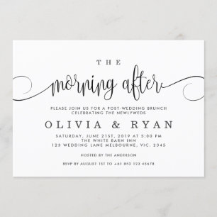 The morning after postwedding brunch invitation