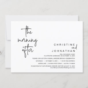 The Morning After, Wedding Elopement Brunch Invita Invitation