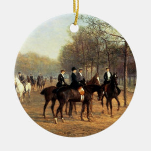 The Morning Ride, Rotten Row, Hyde Park, 1894 (oil Ceramic Ornament