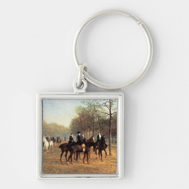The Morning Ride, Rotten Row, Hyde Park, 1894 (oil Key Ring (Front)