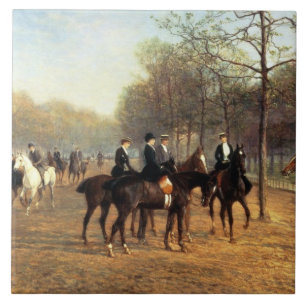 The Morning Ride, Rotten Row, Hyde Park, 1894 (oil Tile