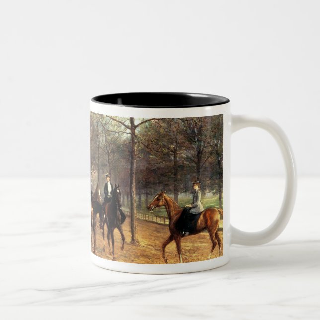 The Morning Ride, Rotten Row, Hyde Park, 1894 (oil Two-Tone Coffee Mug (Right)
